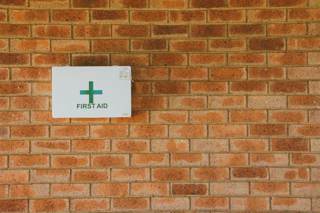 First aid kit.